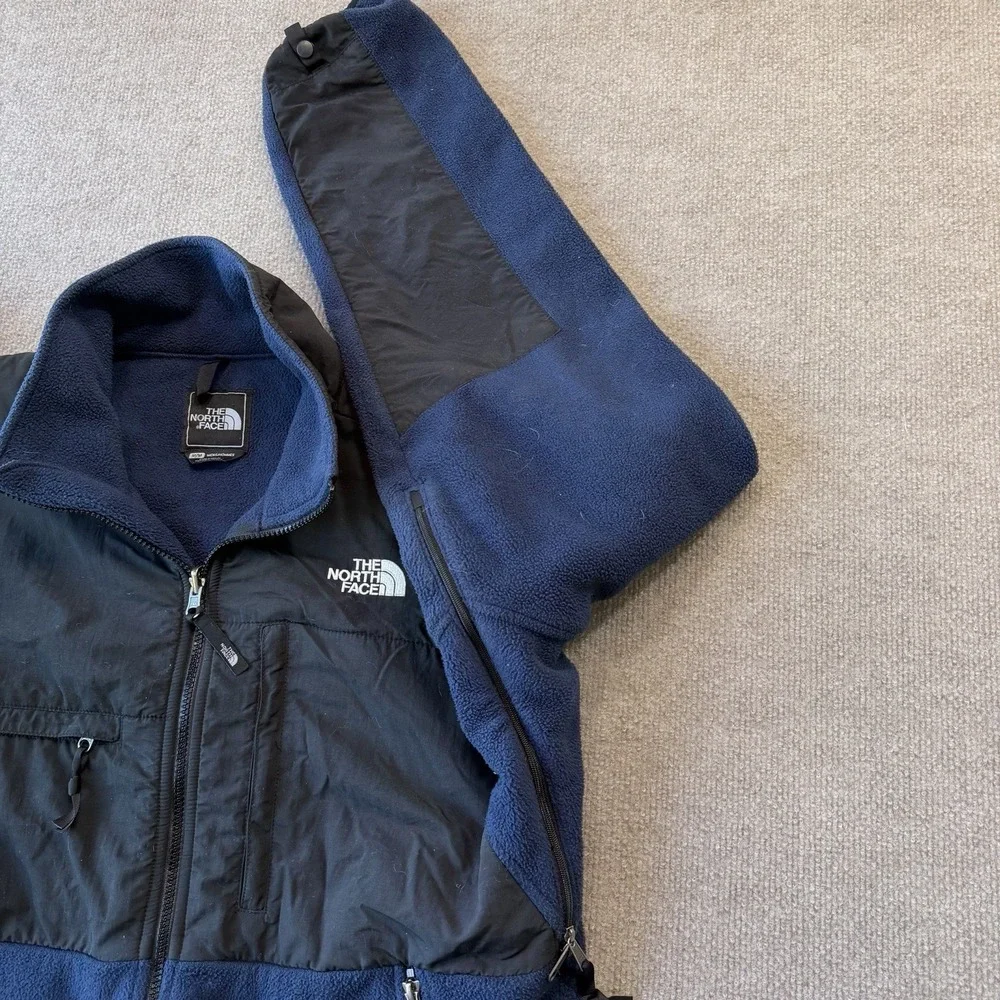 Vintage The North Face Denali Jacket Mens M Polartec Fleece Full Zip Blue Black‎